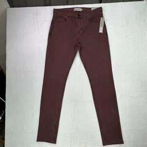 Hudson Jeans Men’s 33 Slim Fit Stretch Denim Plum Red Axl Mid Rise Pants D6